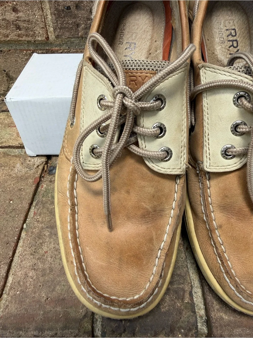 Sperry Top Slider Tan Leather Boat Shoes Men’s Size 10M